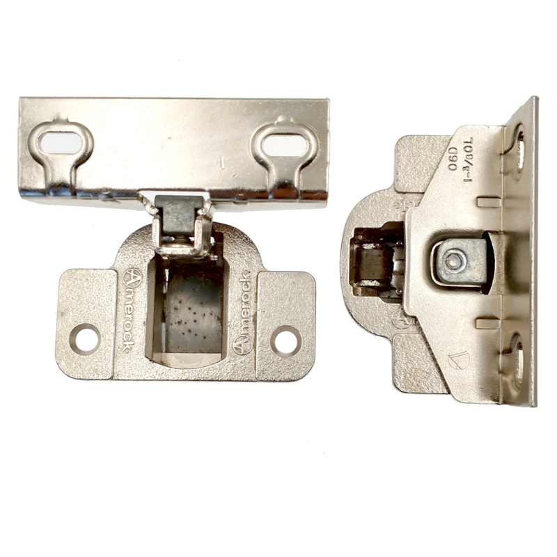 Pair of Amerock Nickel 105 deg. 1-3/8 Overlay Concealed Cup Hinges BP2022D-3-14