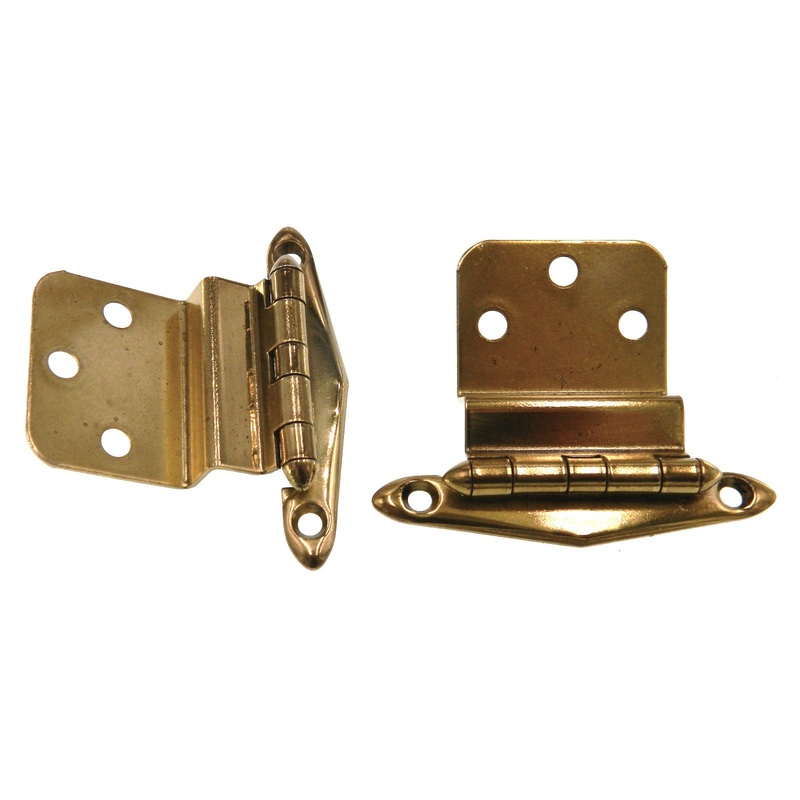 Pair of Amerock Polished Brass 3/8 Inset Hinges Non Self-Closing BP7675-3