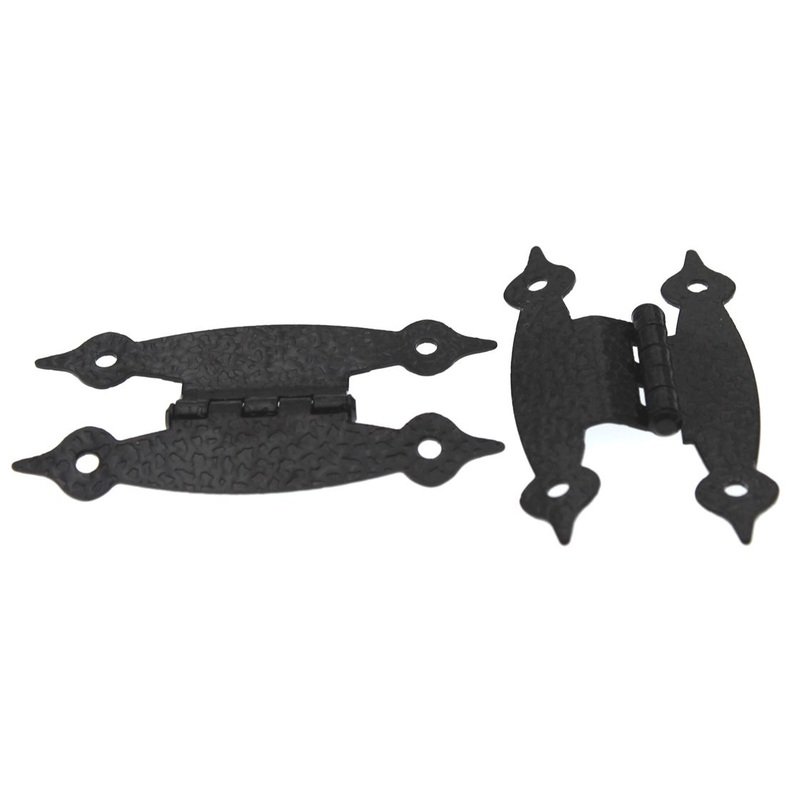 Pair of Hickory Hardware Hammered Colonial Black 3/8 Offset H Hinges P103-CB