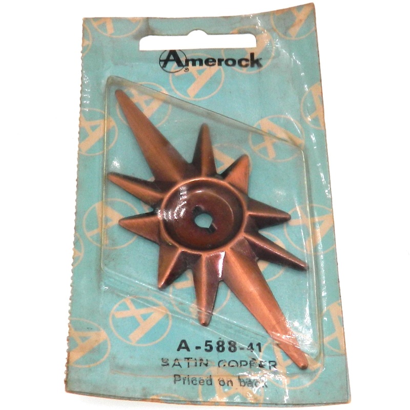 Vintage AmerockCatalina A588-41 Satin Copper Star Cabinet Knob Backplate