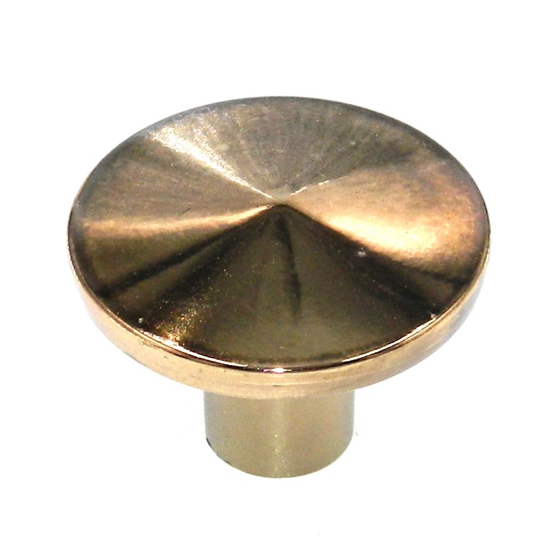 Vintage Washington Conical Polished Brass 1 3/8 Round Cabinet Knob 941R-3