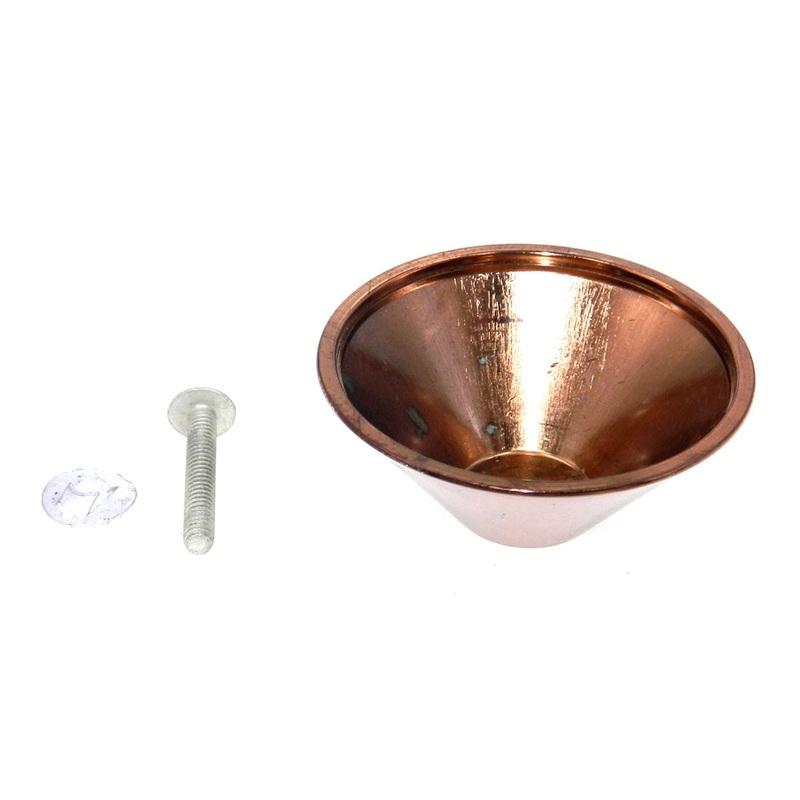 Vintage Washington Tempo Polished Copper 2 Round Cabinet Knob Cone 1222-CU