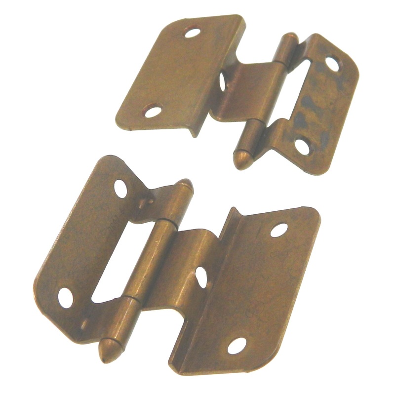 Amerock Burnished Brass Partial Wrap Hinges 3/8 Inset Bullet Tip BP7697-BB