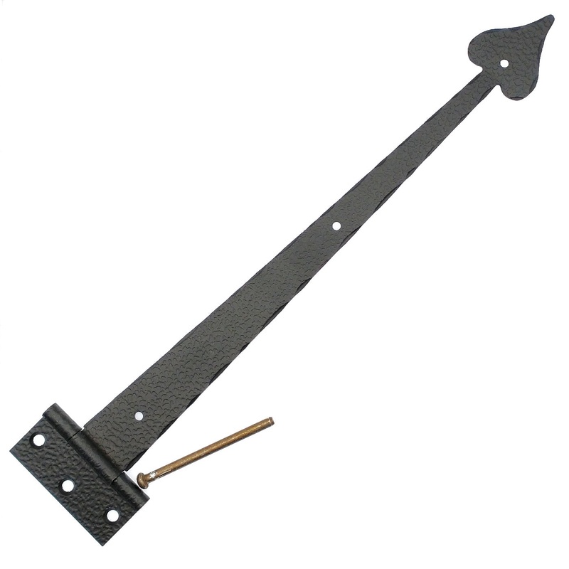 Amerock Colonial Black 14 Strap Hinge Hammered Heart Spade Tip BP1407-CB