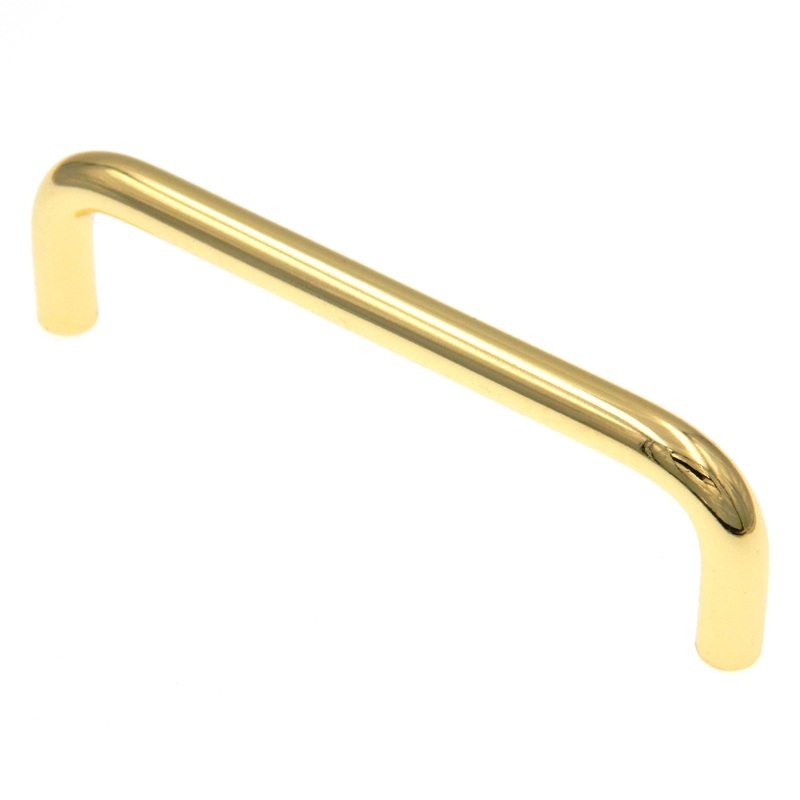 Amerock Polished Brass 4 Ctr. Cabinet Handle Carbon Steel Wire Pull BP76312CS3