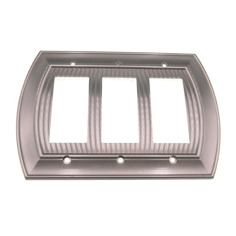 Amerock Sea Grass Satin Nickel 3 Rocker / GFI GFCI Wall Plate BP36534G10