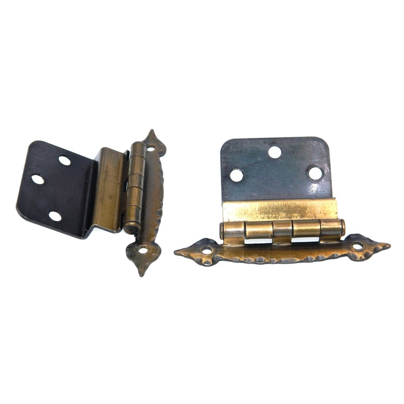 Pair Amerock Colonial Antique English 3/8 Inset Face Mount Hinges BP7828-AE
