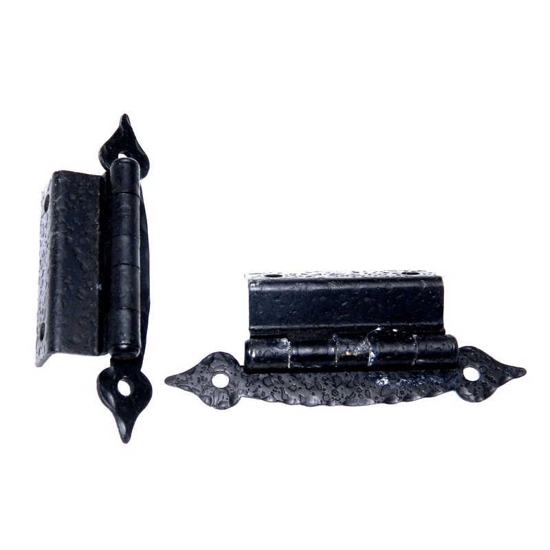 Pair Amerock Colonial Black 3/8 Variable Inset Hinges Heart Spade Tip BP1610-CB