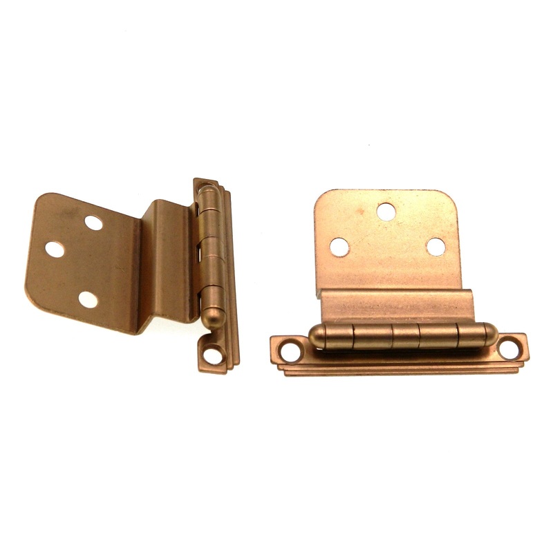Pair Amerock Merit Dull Bronze 3/8 Inset Art Deco Hinges Non Self-Closing BP1535-10