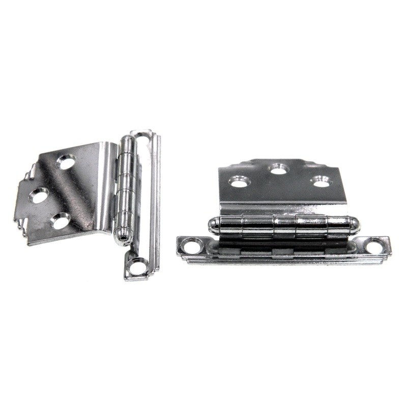 Pair Amerock Merit Polished Chrome 3/8 Offset Surface Cabinet Hinges BP1538-26