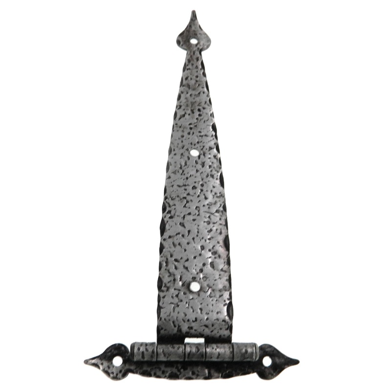 Pair Amerock Swedish Iron 6 1/2 Hammered Strap Hinges, 3/8 Offset BP1605-SI