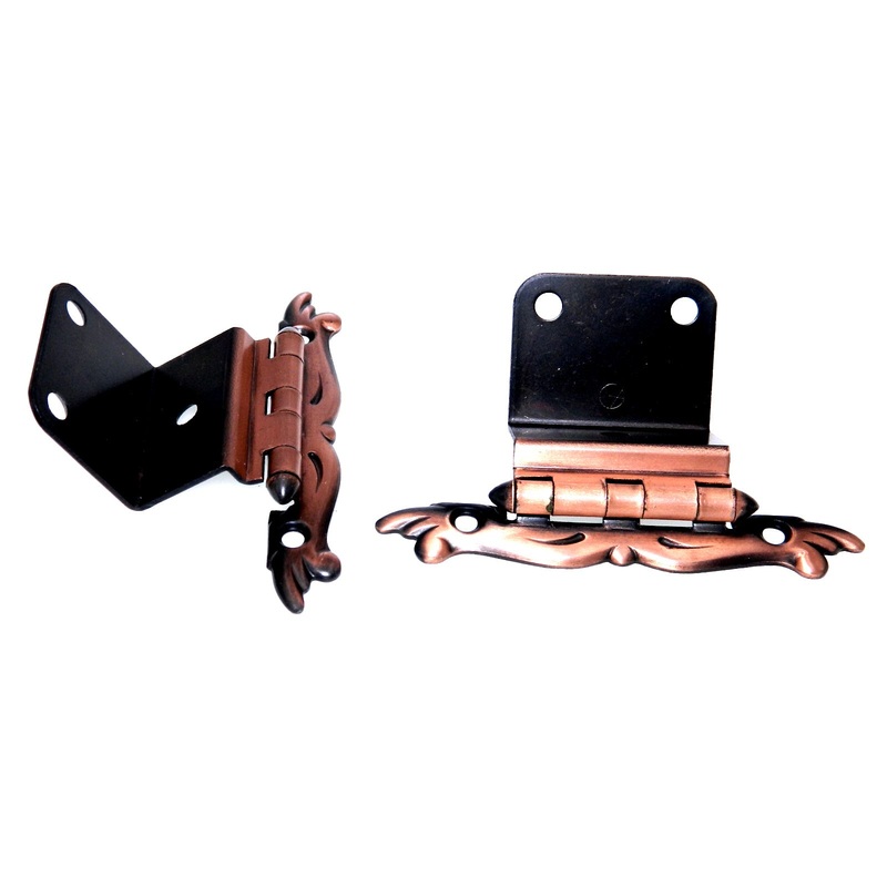 Pair of Amerock Antique Copper Full Inset Hinges For 3/4 Flush Doors BP7765-AC