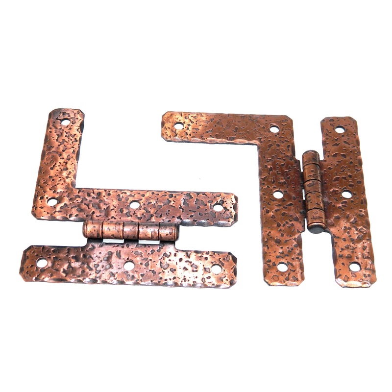 Pair of Amerock Hammered Antique Copper Flush HL Hinges A1654-AC