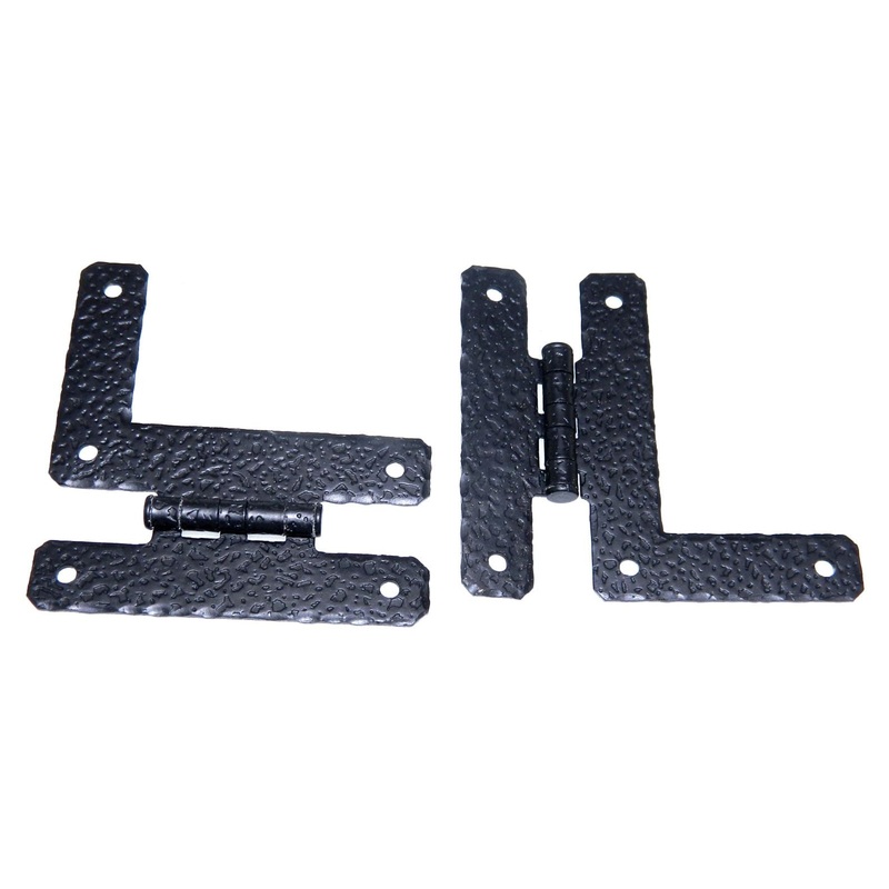 Pair of Amerock Hammered Colonial Black Flush HL Hinges A1654-CB