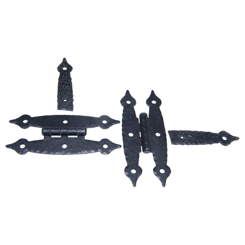 Pair of Amerock Hammered, Spade Tip Colonial Black Flush HL Hinges BP1618-CB