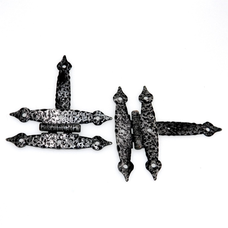 Pair of Amerock Hammered, Spade Tip Swedish Iron Flush HL Hinges BP1618-SI