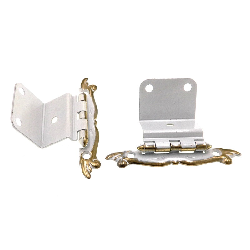 Pair of Amerock Ivory Gold Gold Full Inset Hinges For 3/4 Flush Doors BP7765-BW