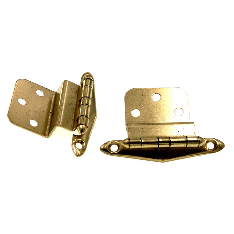 Pair of Amerock Polished Brass 1/2 Inset Hinges Non Self-Closing BP7677-3
