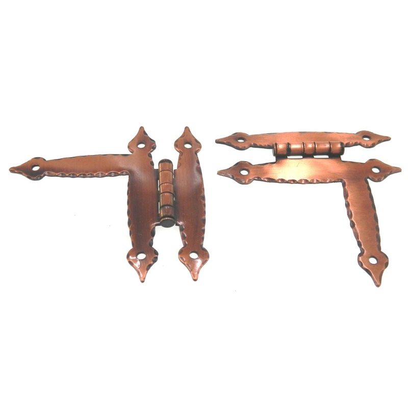 Pair of Amerock Spade Tip Antique Copper Flush HL Hinges BP1675-AC