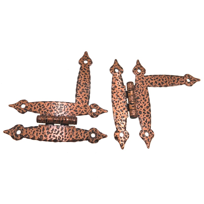 Pair of Amerock Spade Tip Antique Copper Flush HL Hinges BP1776-AC