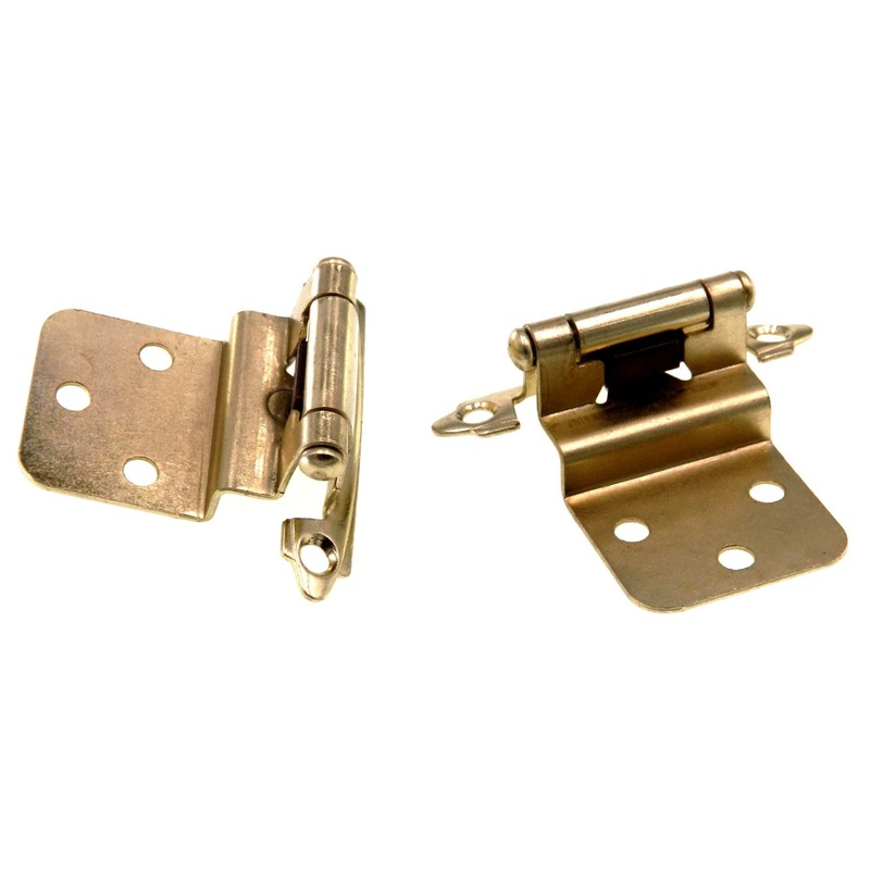 Pair of Hardware House Polished Brass Self-Closing 3/8 Inset Hinges HH64-4526