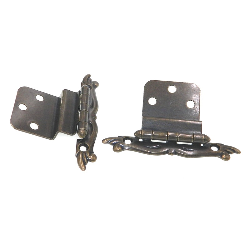 Pair Vintage Provincial Amerock Antique English 3/8 Inset Hinge Non Self-Closing BP7738-ME