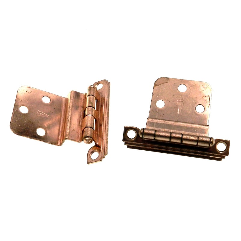Pair Washington Mid-Century Satin Bronze 3/8 Inset Cabinet Hinges 1010-10