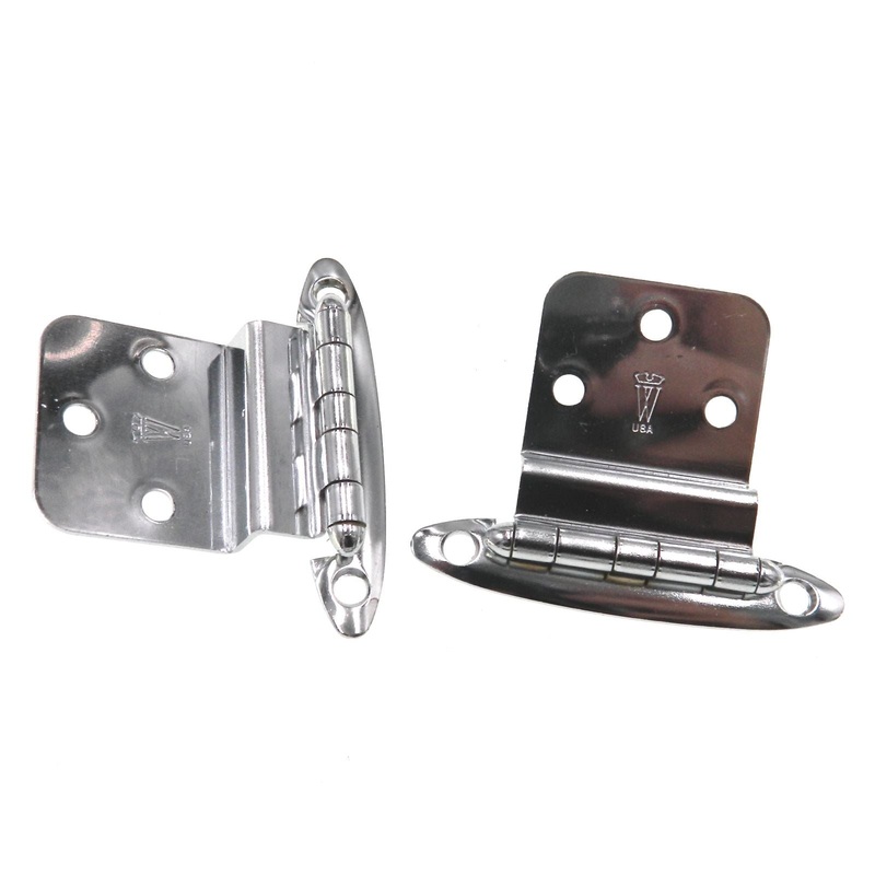 Pair Washington Steel Compatible Chrome 3/8 Inset Cabinet Hinges 1015-26