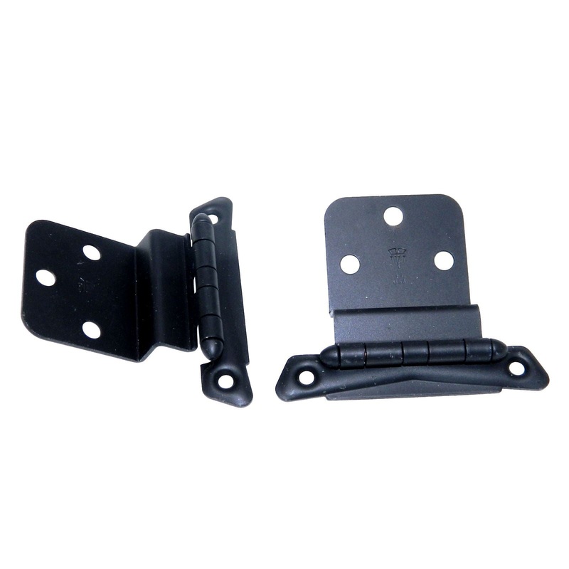 Pair Washington Vintage Black 3/8 Inset Cabinet Hinges Bullet Tip 1020-19
