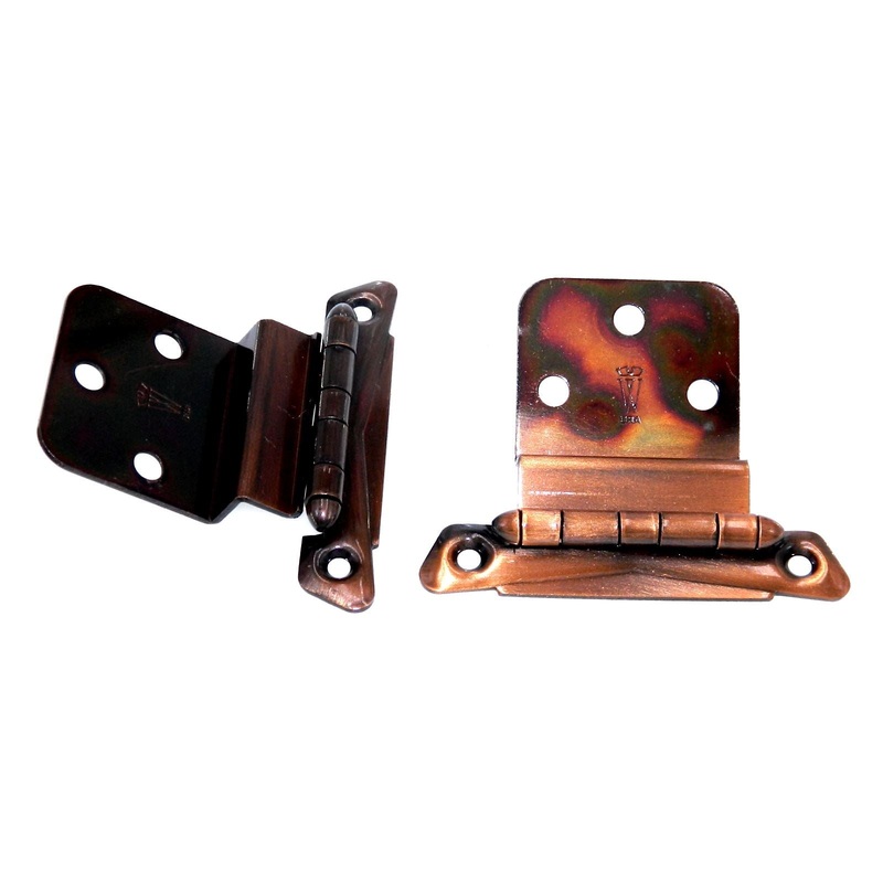 Pair Washington Vintage Cellini Copper 3/8 Inset Cabinet Hinges 1020-CC