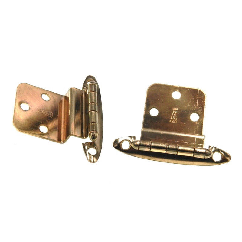 Pair Washington Vintage Polished Brass 3/8 Inset Cabinet Hinges 1015-3