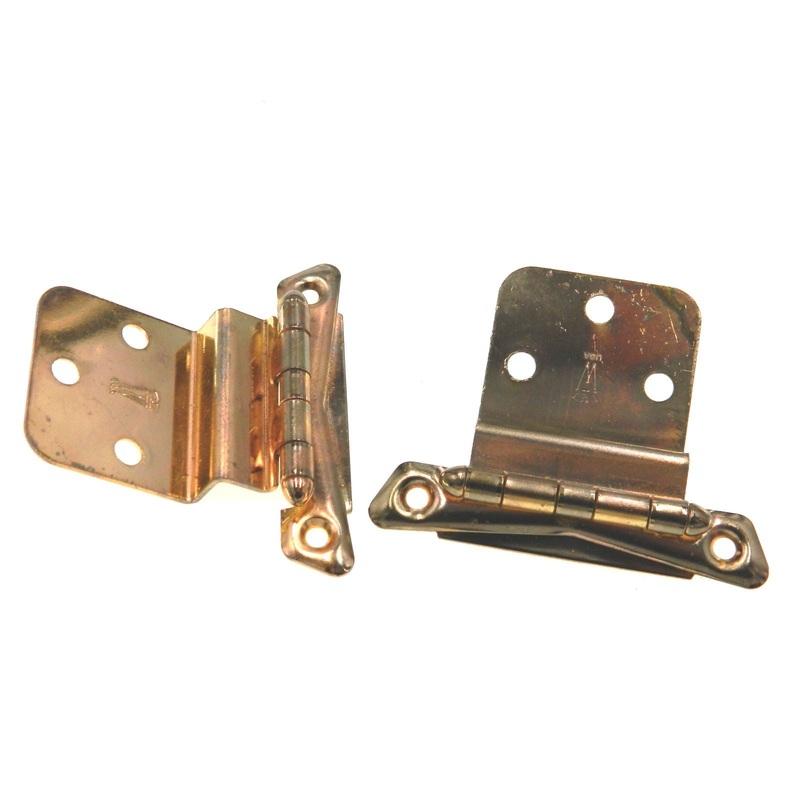 Pair Washington Vintage Polished Brass 3/8 Inset Cabinet Hinges 1020-3