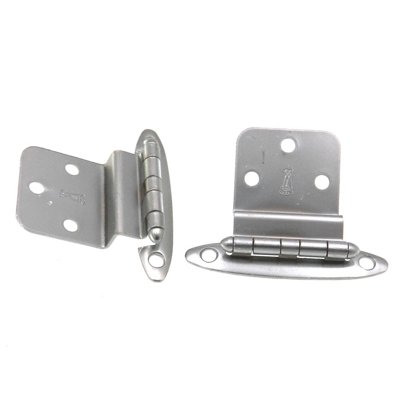 Pair Washington Vintage Satin Chrome 3/8 Inset Cabinet Hinges 1015-26D