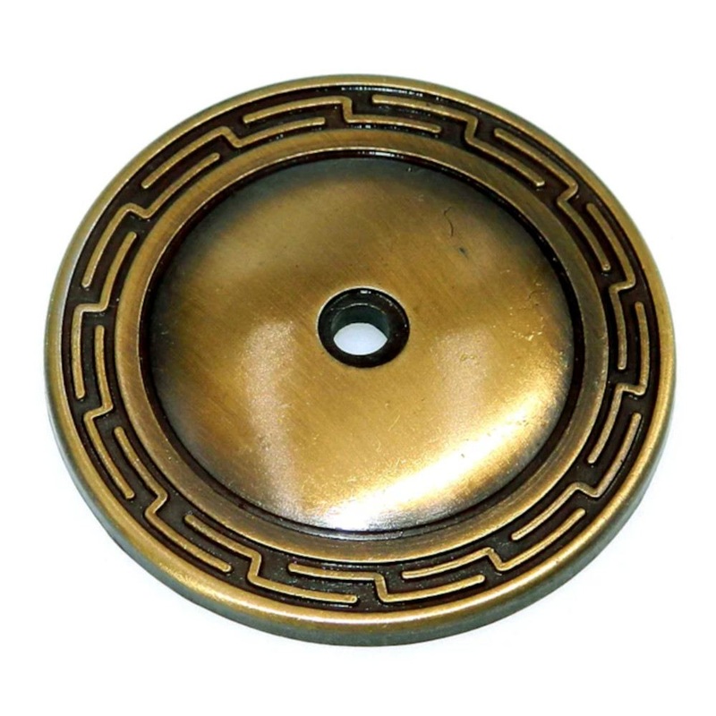 Amerock Allison Grecian Antique Brass 2 1/2 Cabinet Knob Backplate 156ABS