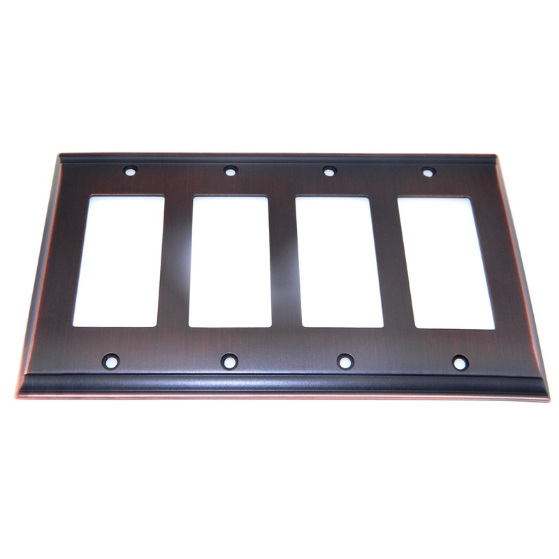 Amerock Candler Oil-Rubbed Bronze Decorative 4 Rocker/ GFI GFCI Wall Plate BP36507ORB