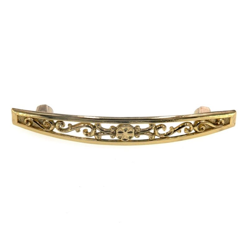 Amerock Classics Polished Brass 3 Ctr. Ornate Cabinet Pull BP30502-3