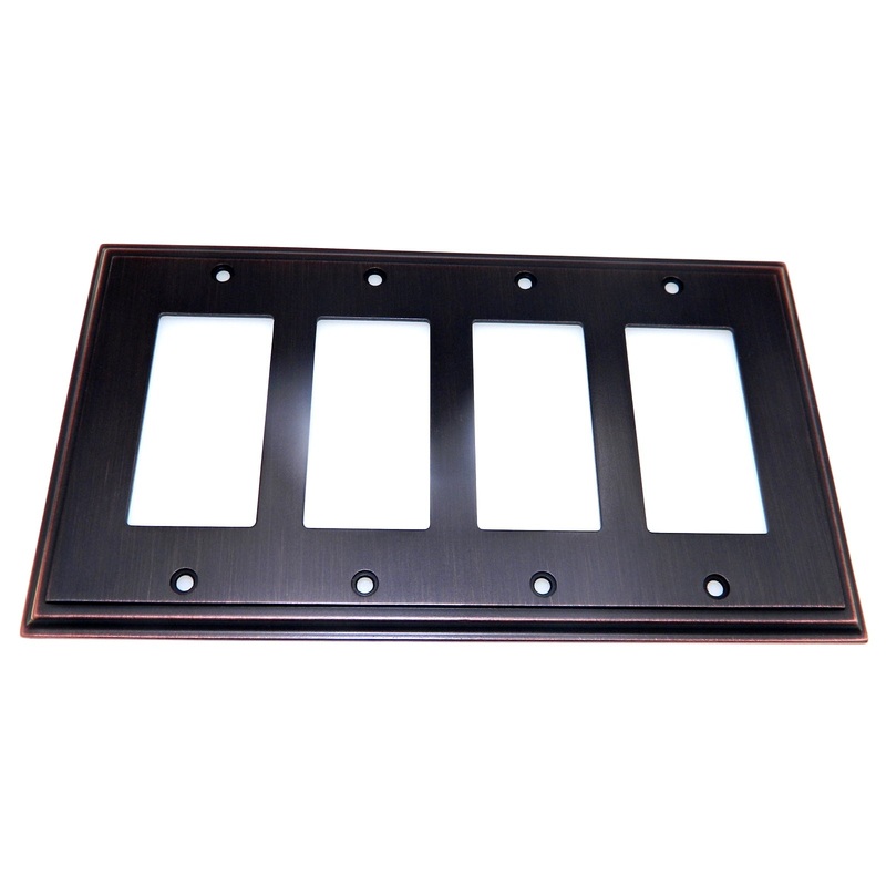 Amerock Mullholland Oil-Rubbed Bronze 4 Rocker / GFI GFCI Wall Plate BP36521ORB