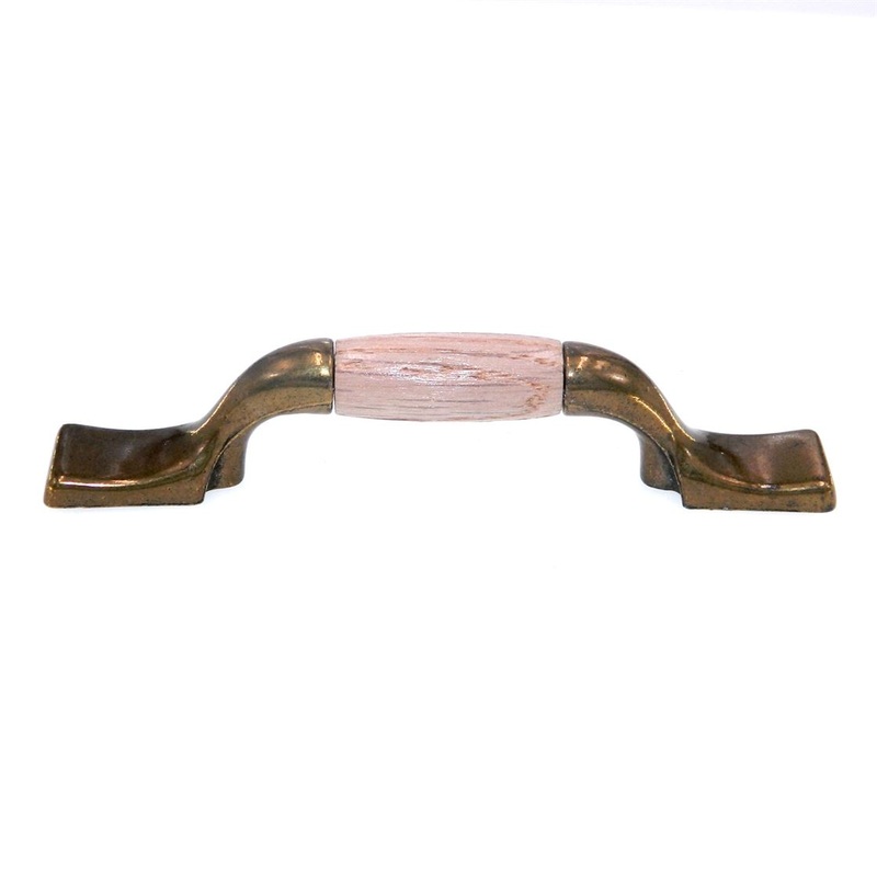 Amerock Royal Family Antique Brass Wood Center 3 CTC Cabinet Pull BP76240-WD