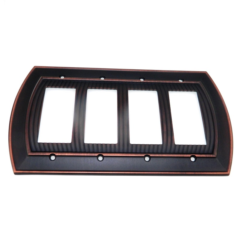 Amerock Sea Grass Oil-Rubbed Bronze 4 Rocker / GFI GFCI Wall Plate BP36535ORB