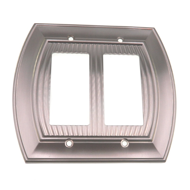Amerock Sea Grass Satin Nickel Decorative 2 Rocker / GFI GFCI Wall Plate BP36533G10