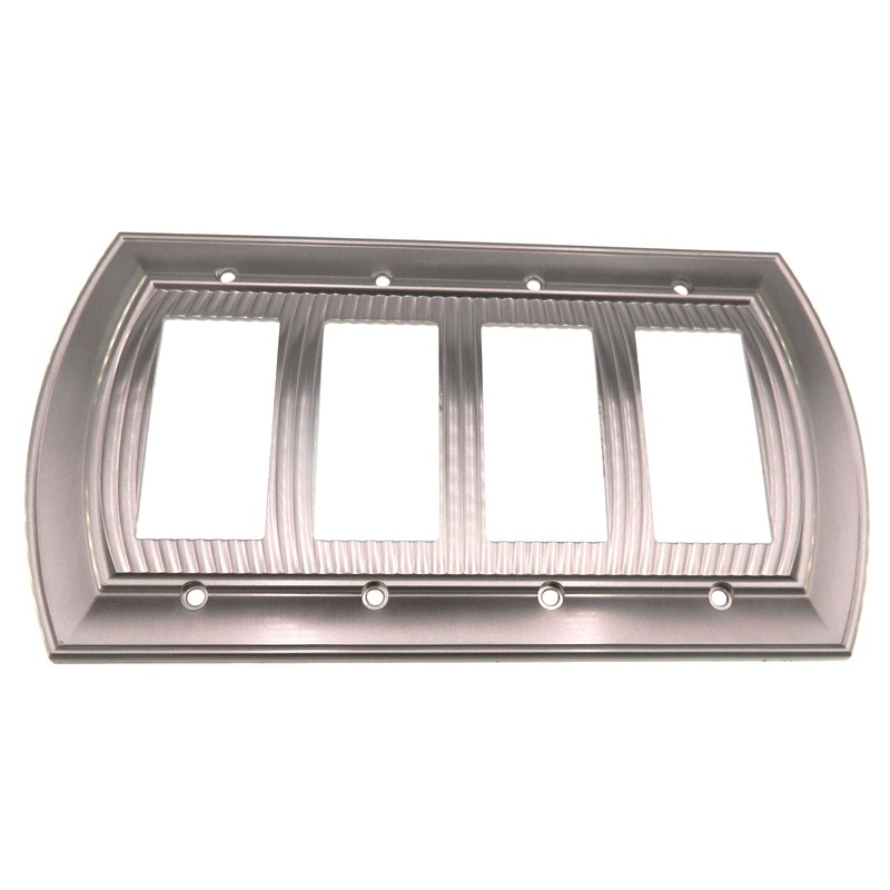 Amerock Sea Grass Satin Nickel Decorative 4 Rocker / GFI GFCI Wall Plate BP36535G10
