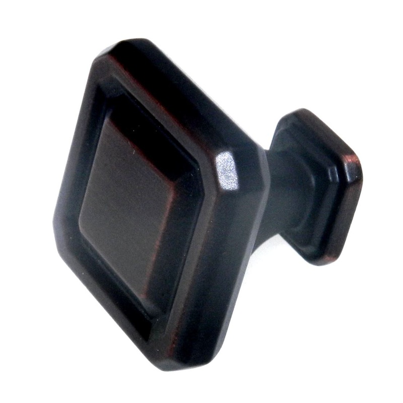 Amerock Wells Oil-Rubbed Bronze 1 1/2 Square Etched Cabinet Knob BP36547ORB