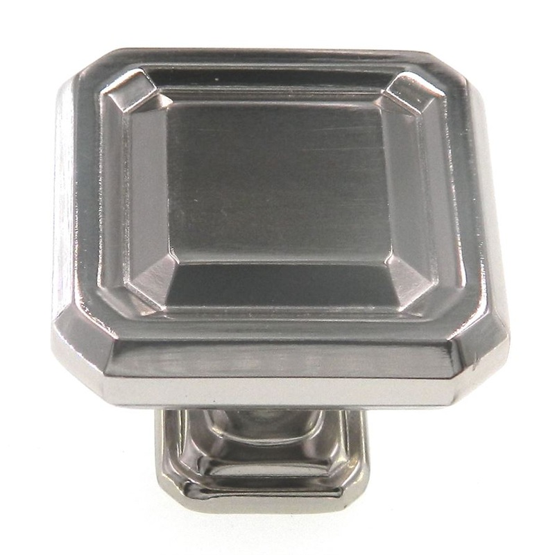 Amerock Wells Polished Nickel 1 1/2 Square Etched Cabinet Knob BP36547PN