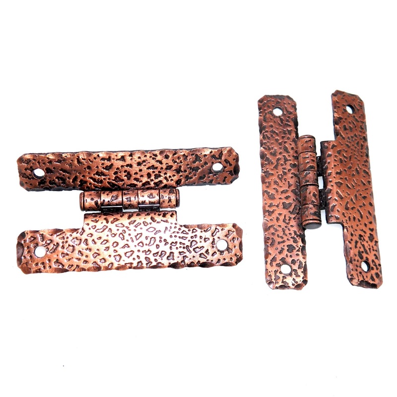 Pair Amerock Hammered Antique Copper 3/8 Offset H Hinges A1652-AC
