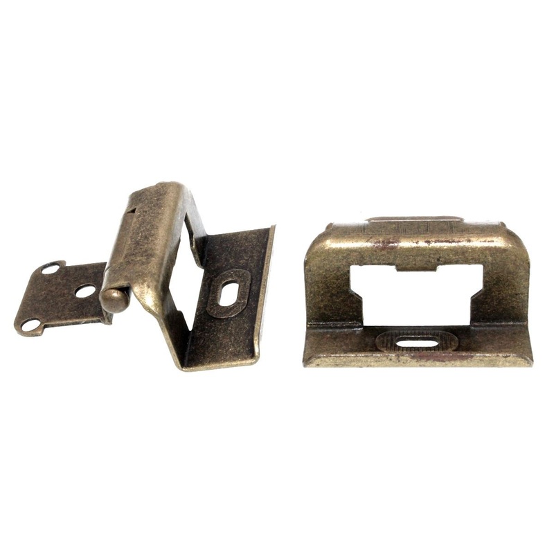 Pair of Amerock Burnished Brass Full Wrap Hinges 1/2 Overlay Self-Closing BP7541-BB