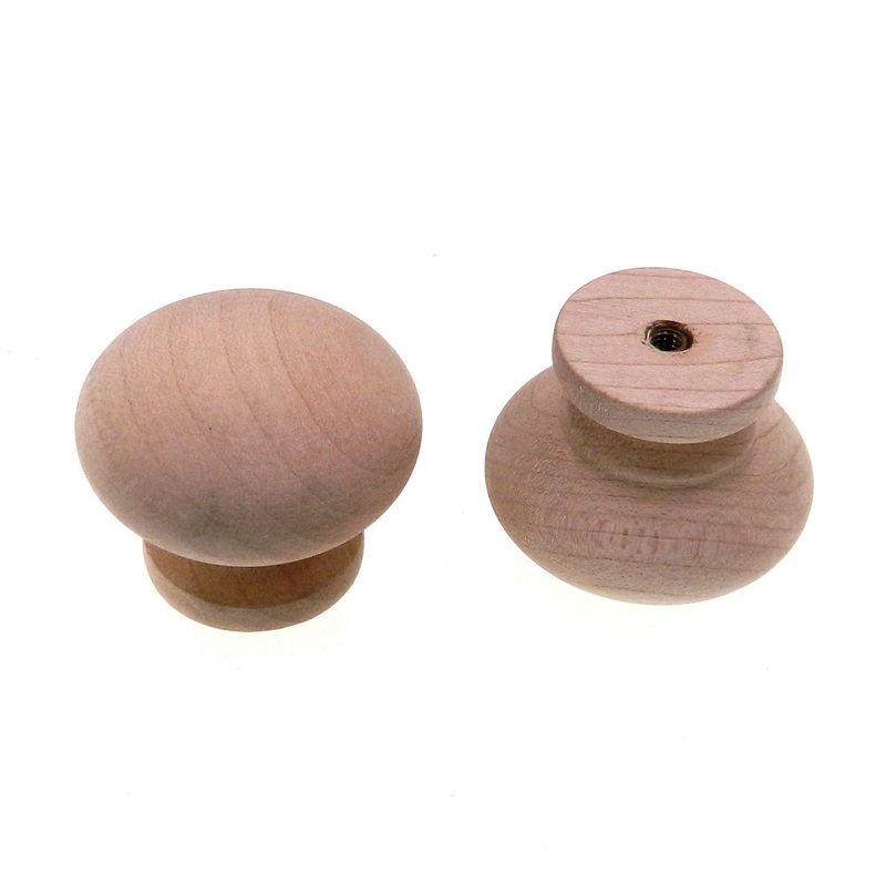 Pair of Amerock Maple Wood 1 1/2 Round Cabinet Knobs Unfinished BP880-WDMA