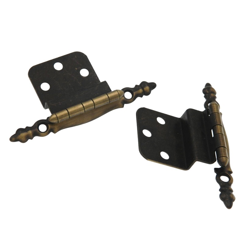 Pair Vintage Amerock Antique English 3/8 Inset Hinge Non Self-Closing BP7770-AE