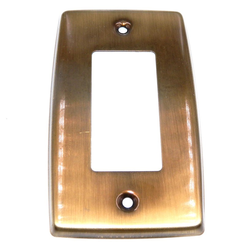 Vintage Amerock Accents Single GFI GFCI Switch Plate Antique Brass 52214