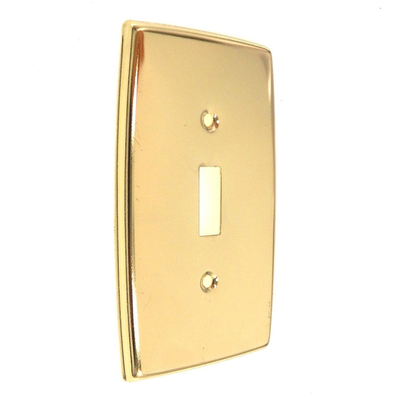 Vintage Amerock Accents Single Light Switch Wall Plate Polished Brass 52159