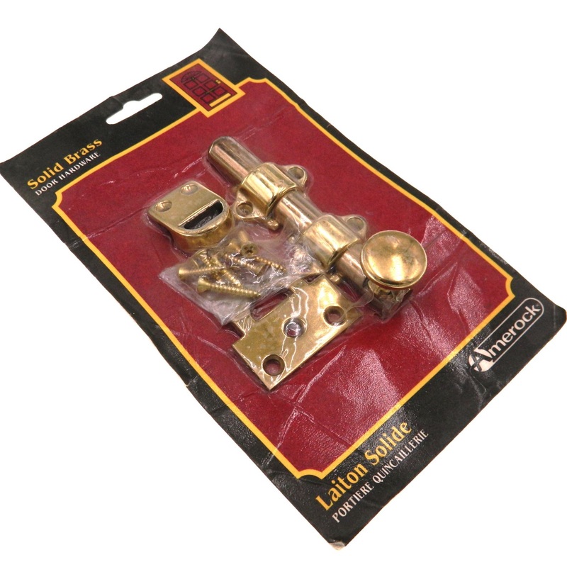 Vintage Amerock BP5319 Solid Brass Dutch Door Sliding Bolt 1 x 4 1/4 Strike